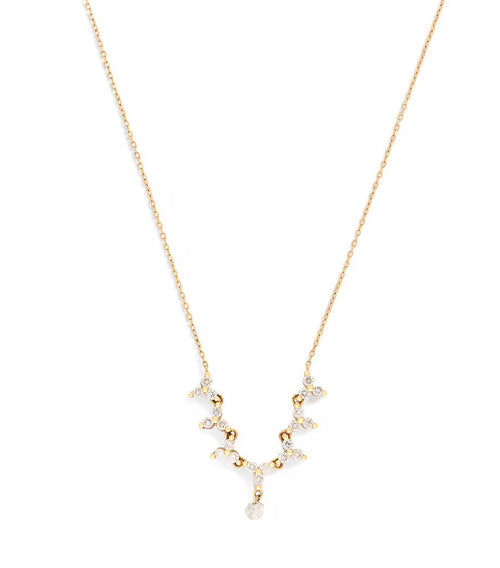PERSEE Yellow Gold and Diamond Triangle Tennis Necklace | 黃金鑽石三角網球項鍊 (黃金) - LondonKelly 英國名牌代購