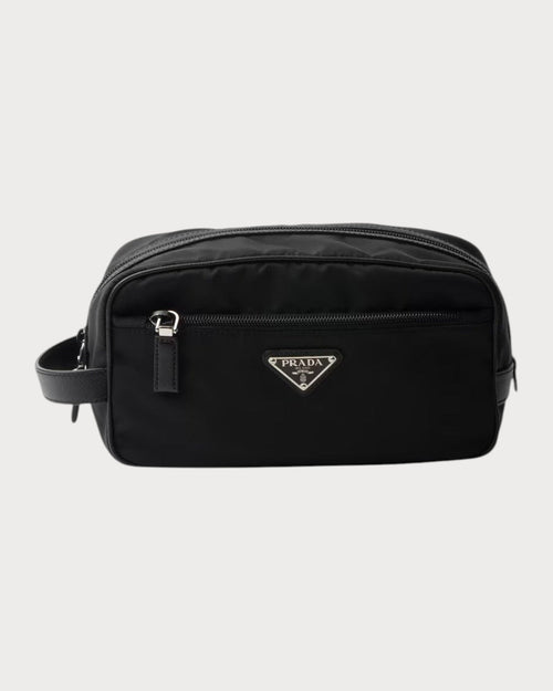 PRADA 2NA819 Men's Re - Nylon and Saffiano Leather Travel Pouch Black | 普拉達 男仕旅行收納袋 (黑色) - LONDONKELLY 英國名牌代購