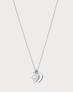 TIFFANY & CO. Return to Tiffany Double Heart Tag Pendant in Silver | 蒂芙尼 心心颈链 (银色) - LONDONKELLY 英国名牌代购