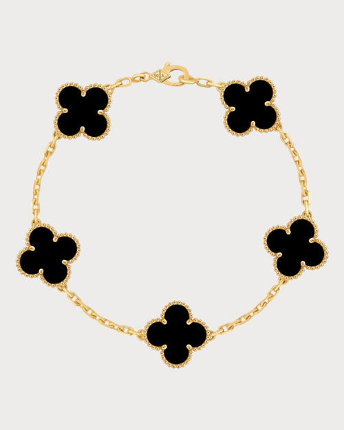 VAN CLEEF & ARPELS Vintage Alhambra Onyx Bracelet | 梵克雅寶 縞瑪瑙手鍊 (黃金) - LONDONKELLY 英國名牌代購