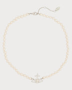 VIVIENNE WESTWOOD Olympia Pearl Brass Necklace | 西太后 頸鏈 (銀色) - LONDONKELLY 英國名牌代購