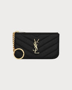 YSL SAINT LAURENT Cassandre Matelasse Key Pouch | 聖羅蘭 散紙包 (黑色)