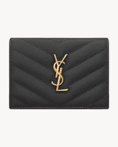 YSL SAINT LAURENT Cassandre Matelasse Flap Card Case In Grain Leather | 圣罗兰 银包 (多色) - LONDONKELLY 英国名牌代购