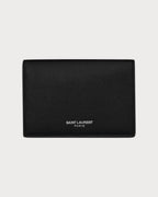YSL SAINT LAURENT Men's Saint Laurent Paris Business Card Holder With Flap In Grain Leather | 圣罗兰 男仕卡套银包 (黑色) - LONDONKELLY 英国名牌代购
