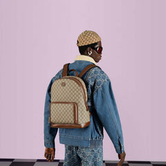 GUCCI Men's Backpack with Interlocking G | 古馳 男仕背囊 (啡色)